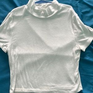 Mock Neck Cropped Shirt